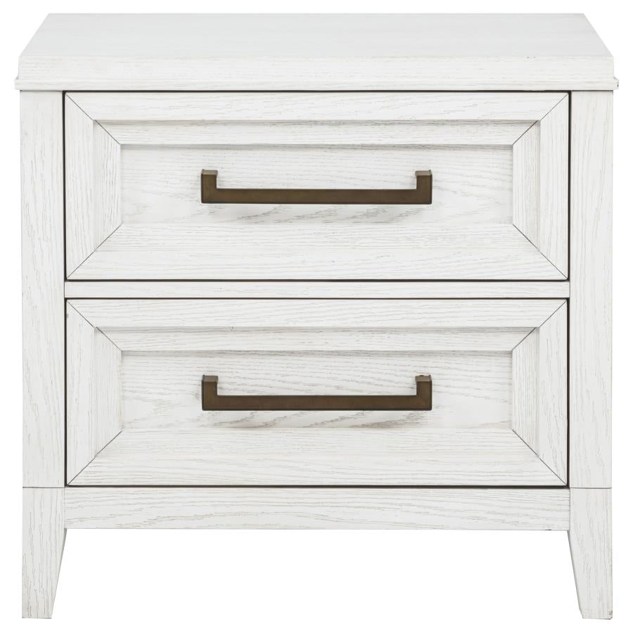 Marielle 2-drawer Nightstand Bedside Table Distressed White - 224842