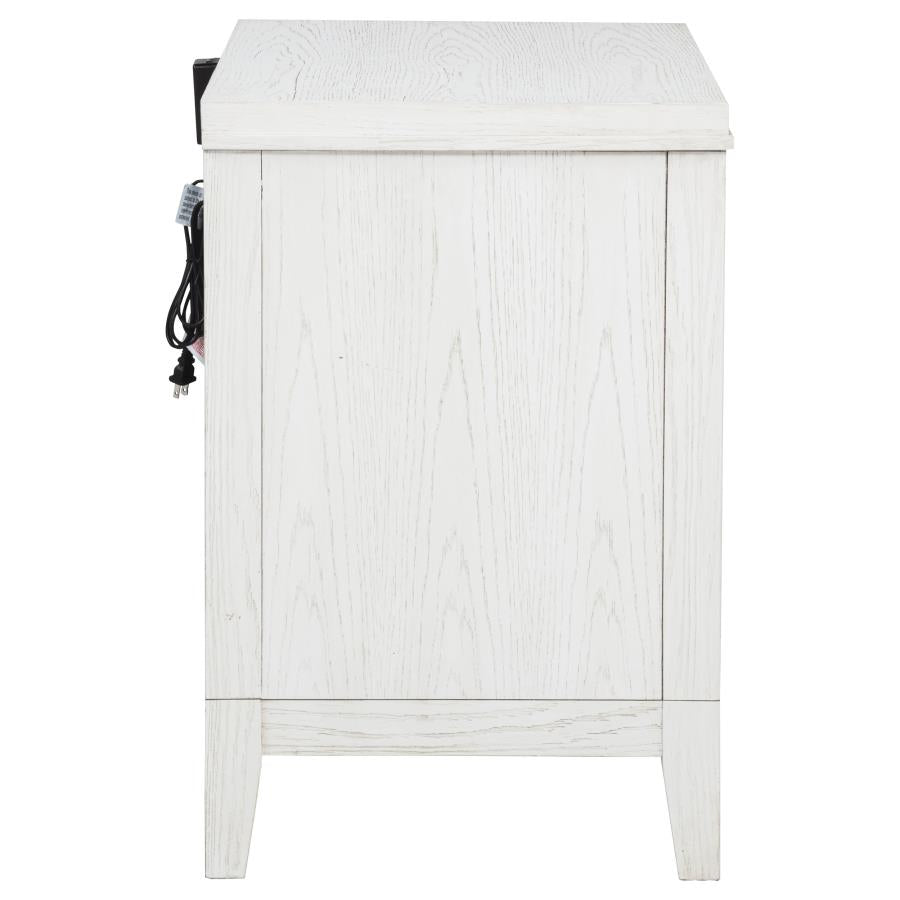 Marielle 2-drawer Nightstand Bedside Table Distressed White - 224842