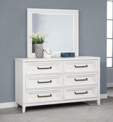 Marielle 6-drawer Dresser with Mirror Distressed White - 224843M