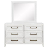 Marielle 6-drawer Dresser with Mirror Distressed White - 224843M