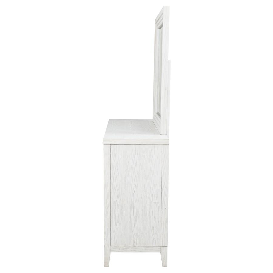Marielle 6-drawer Dresser with Mirror Distressed White - 224843M