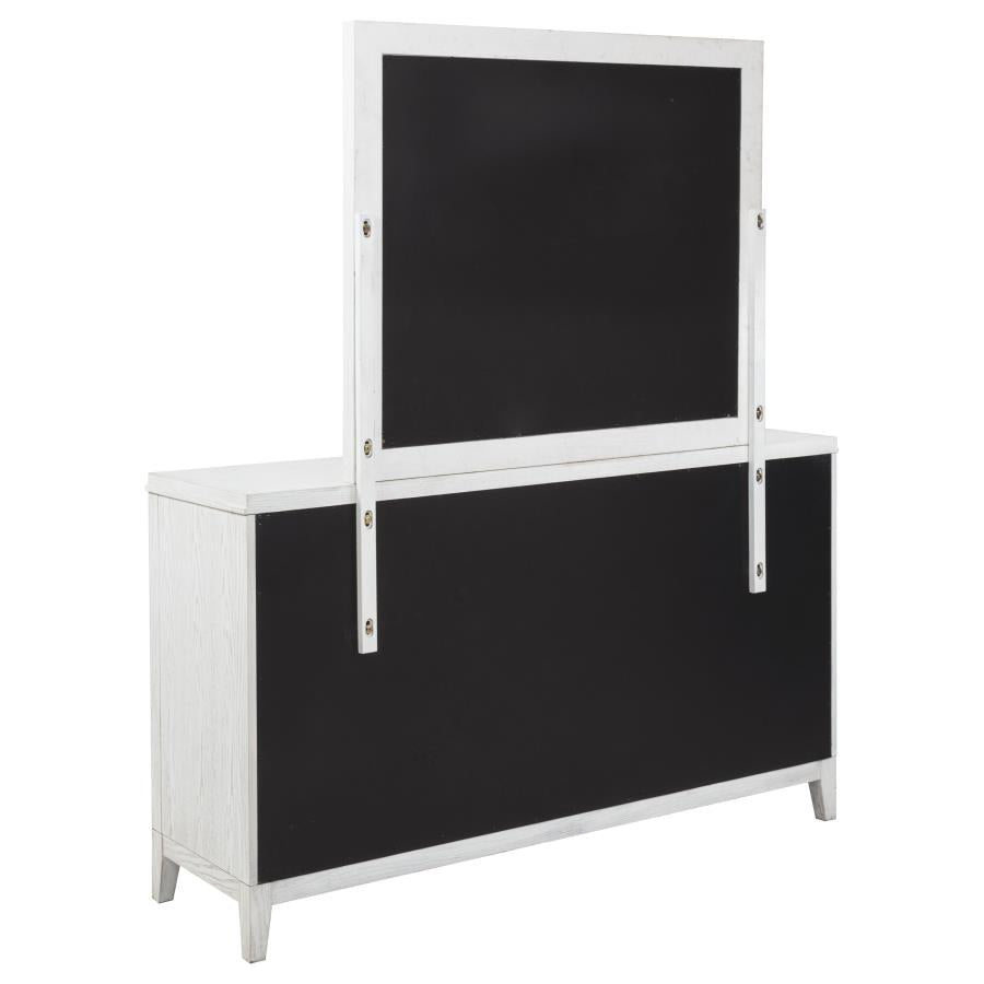 Marielle 6-drawer Dresser with Mirror Distressed White - 224843M