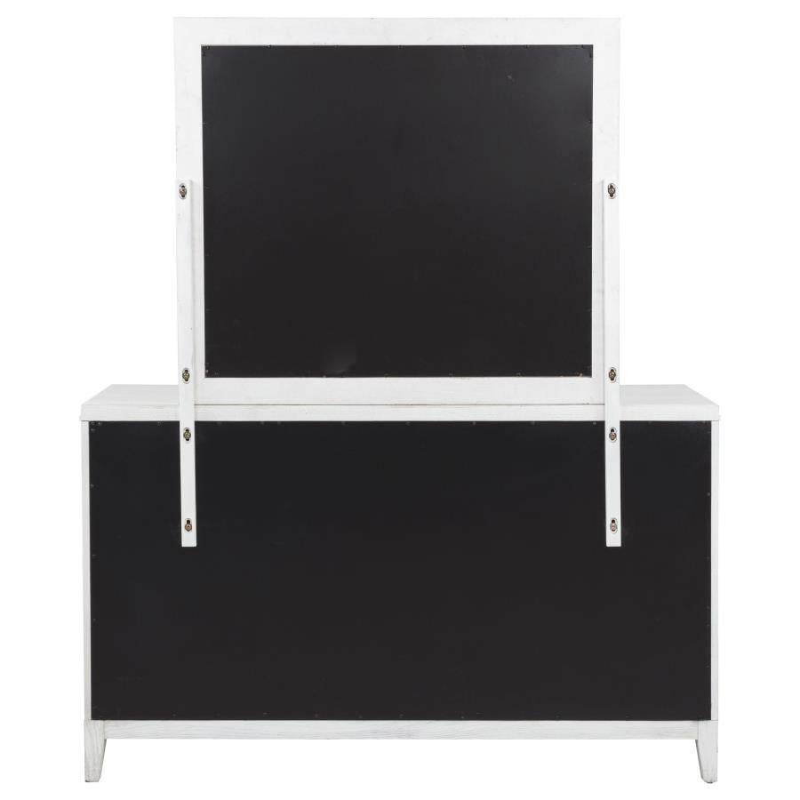 Marielle 6-drawer Dresser with Mirror Distressed White - 224843M