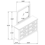 Marielle 6-drawer Dresser with Mirror Distressed White - 224843M
