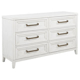 Marielle 6-drawer Bedroom Dresser Distressed White - 224843