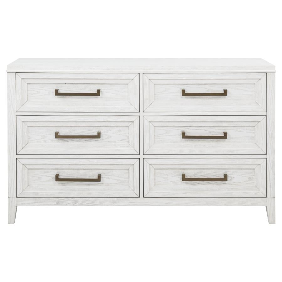 Marielle 6-drawer Bedroom Dresser Distressed White - 224843