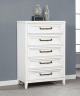Marielle 5-drawer Bedroom Chest Distressed White - 224845