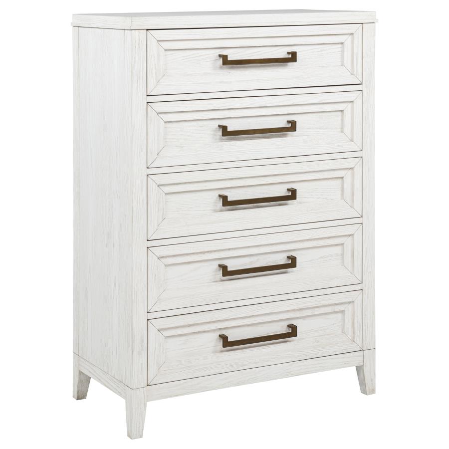 Marielle 5-drawer Bedroom Chest Distressed White - 224845