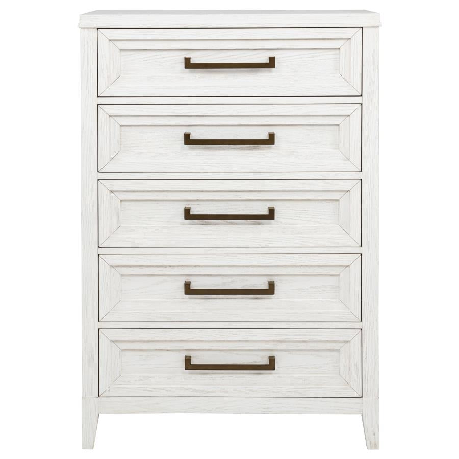 Marielle 5-drawer Bedroom Chest Distressed White - 224845