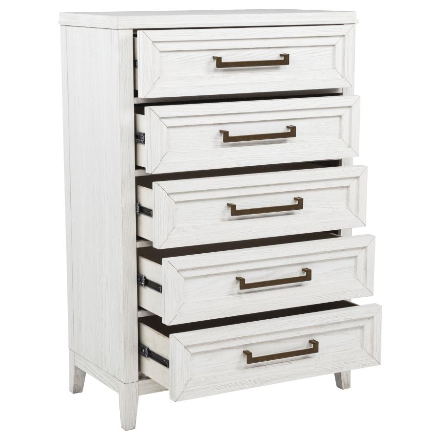 Marielle 5-drawer Bedroom Chest Distressed White - 224845