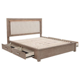 Kenora 56-inch Eastern King LED Storage Bed Barley Brown - 224850KE