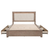 Kenora 56-inch Eastern King LED Storage Bed Barley Brown - 224850KE
