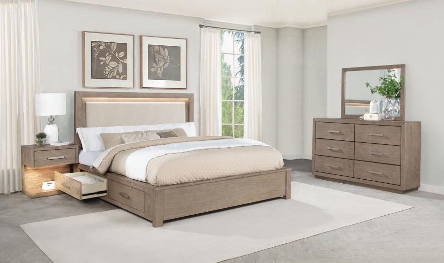Kenora 4-piece California King Bedroom Set Barley Brown - 224850KW-S4
