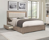Kenora 56-inch California King LED Storage Bed Barley Brown - 224850KW