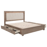 Kenora 56-inch California King LED Storage Bed Barley Brown - 224850KW