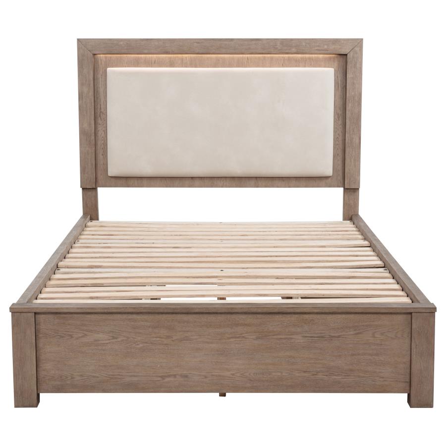 Kenora 56-inch Queen LED Storage Bed Barley Brown - 224850Q