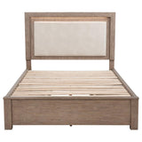 Kenora 56-inch Queen LED Storage Bed Barley Brown - 224850Q