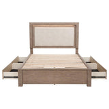 Kenora 56-inch Queen LED Storage Bed Barley Brown - 224850Q