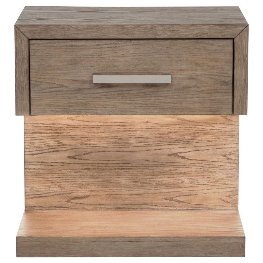 Kenora 1-drawer Nightstand Bedside Table Barley Brown - 224852