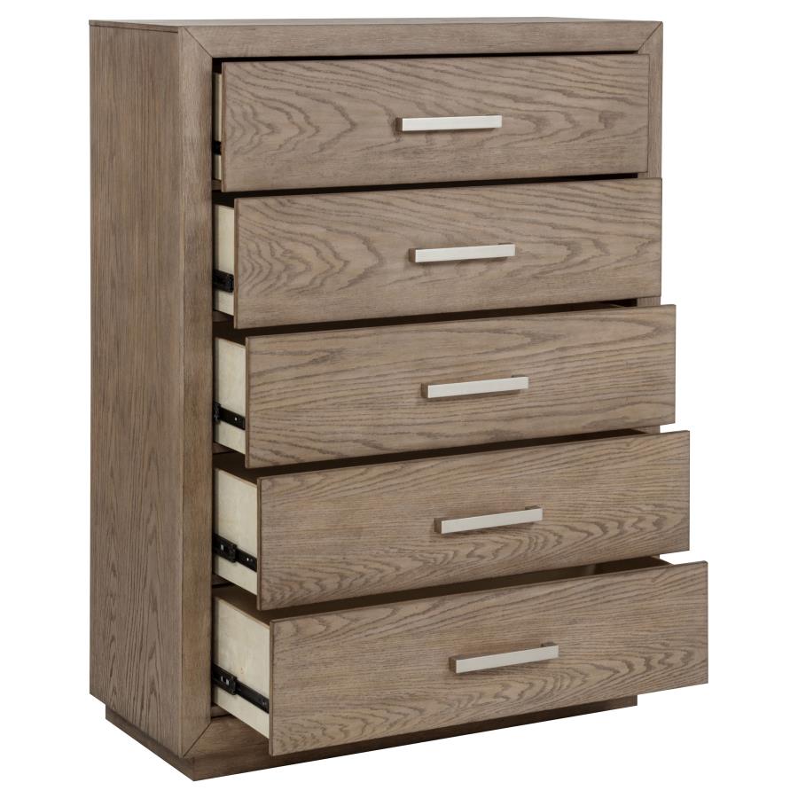 Kenora 5-drawer Bedroom Chest Barley Brown - 224855