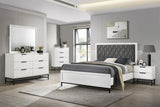 Sonora California King Upholstered Panel Bed White - 224861KW