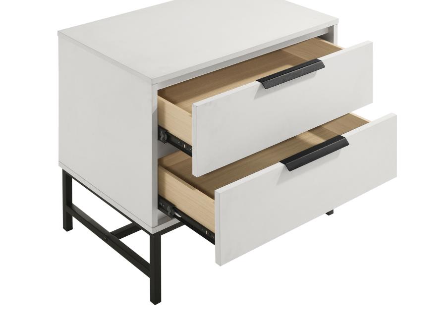 Sonora 2-drawer Nightstand Bedside Table White - 224862