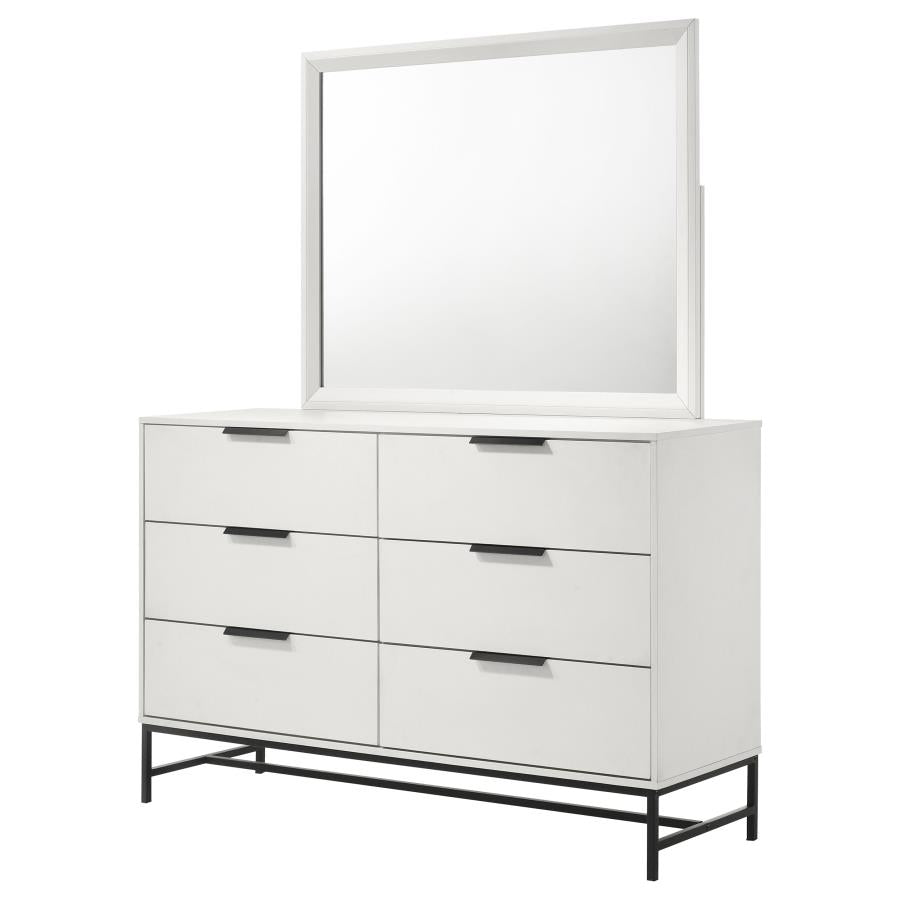 Sonora 6-drawer Dresser with Mirror White - 224863M