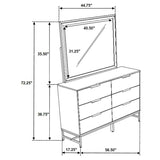 Sonora 6-drawer Dresser with Mirror White - 224863M