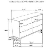 Sonora 6-drawer Bedroom Dresser White - 224863
