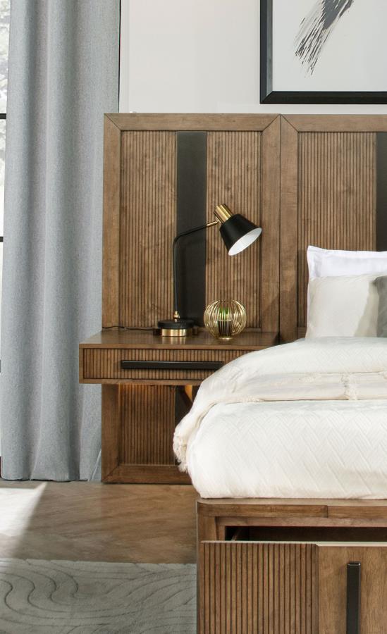 Terrace California King Wall Panel Storage Bed Ash Brown - 224900KW-S3P