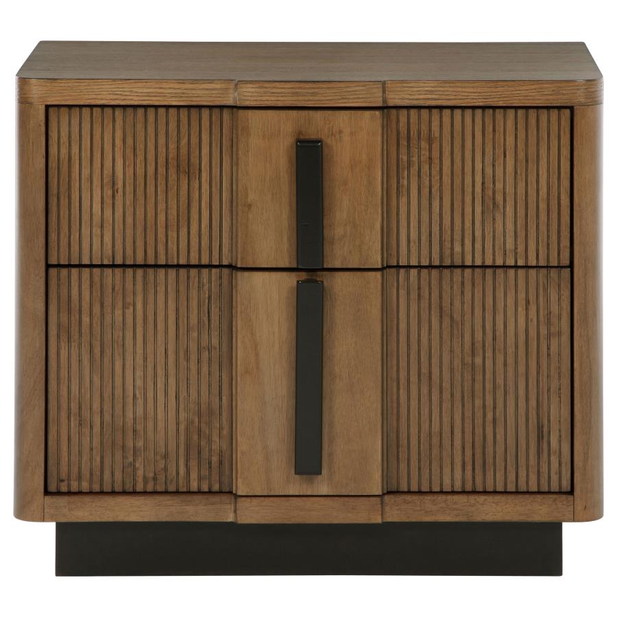 Terrace 2-drawer Nightstand Bedside Table Ash Brown - 224902