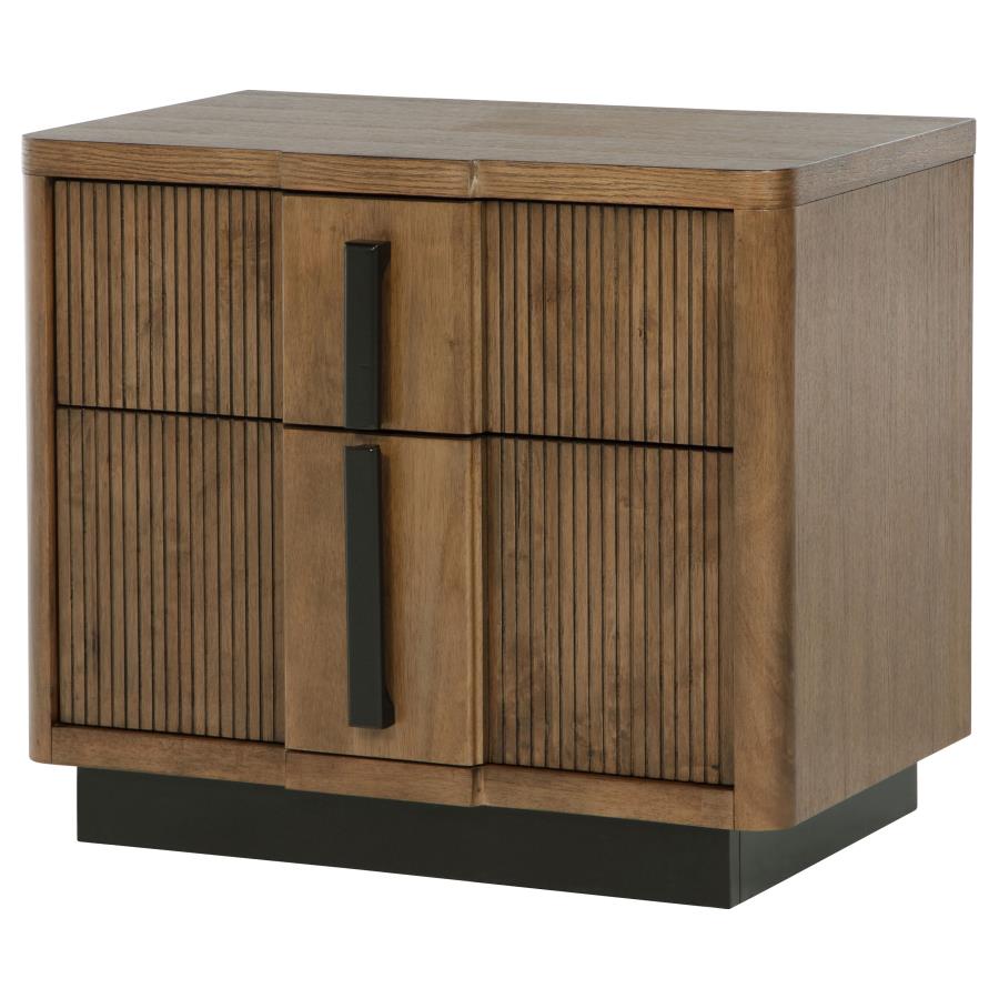 Terrace 2-drawer Nightstand Bedside Table Ash Brown - 224902