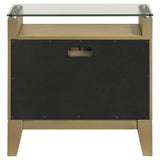 Granada 2-drawer Glass Top Nightstand Natural Pine - 224922