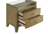 Granada 2-drawer Glass Top Nightstand Natural Pine - 224922