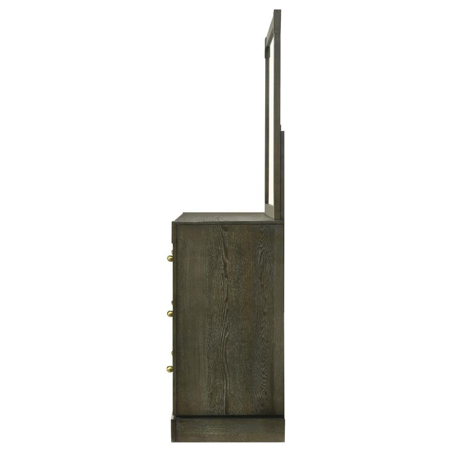 Gran Park 6-drawer Dresser and Mirror Dark Cocoa - 224933M