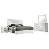 Ives 4-piece Eastern King Bedroom Set White High Gloss - 224941KE-S4