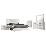 Ives 5-piece Eastern King Bedroom Set White High Gloss - 224941KE-S5