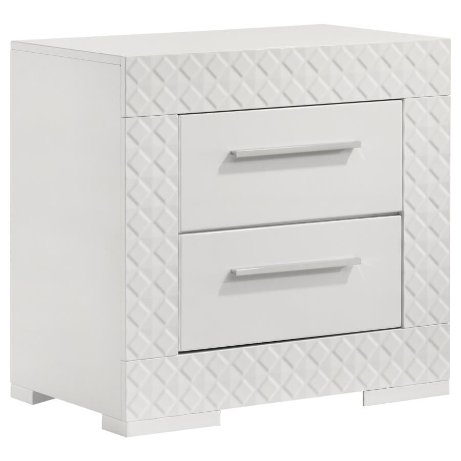 Ives 5-piece Eastern King Bedroom Set White High Gloss - 224941KE-S5