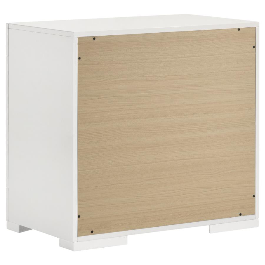 Ives 5-piece Eastern King Bedroom Set White High Gloss - 224941KE-S5