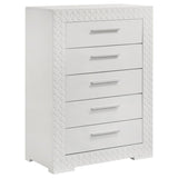 Ives 5-piece Eastern King Bedroom Set White High Gloss - 224941KE-S5