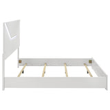 Ives Eastern King Panel Bed LED Headboard White High Gloss - 224941KE