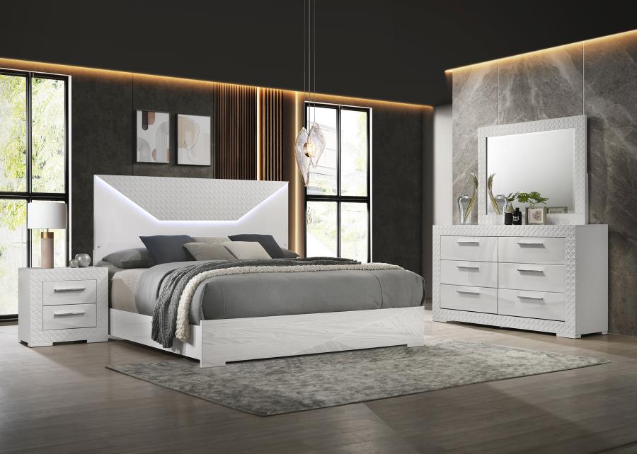 Ives 4-piece Queen Bedroom Set White High Gloss - 224941Q-S4
