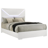 Ives Queen Panel Bed LED Headboard White High Gloss - 224941Q
