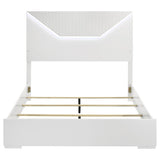 Ives Queen Panel Bed LED Headboard White High Gloss - 224941Q