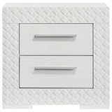 Ives 2-drawer Nightstand Bedside Table White High Gloss - 224942