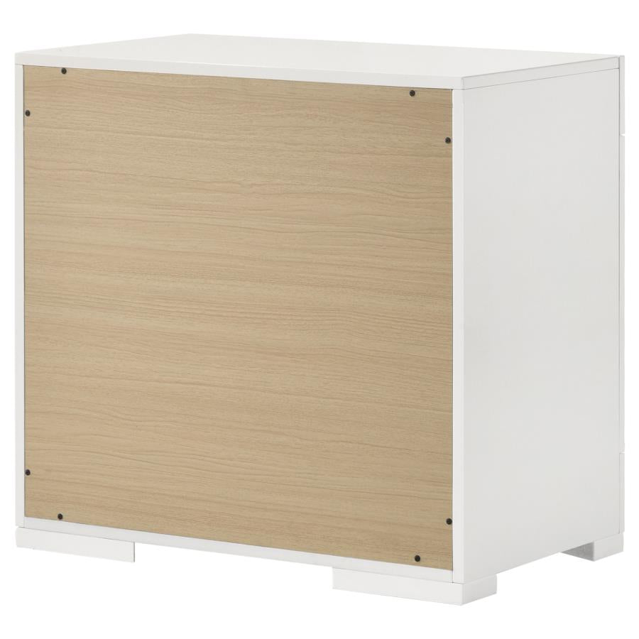 Ives 2-drawer Nightstand Bedside Table White High Gloss - 224942