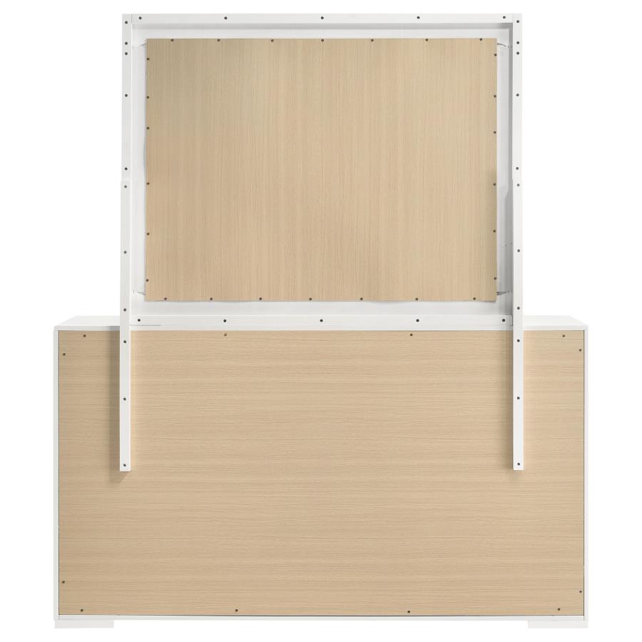 Ives 6-drawer Dresser and Mirror White High Gloss - 224943M