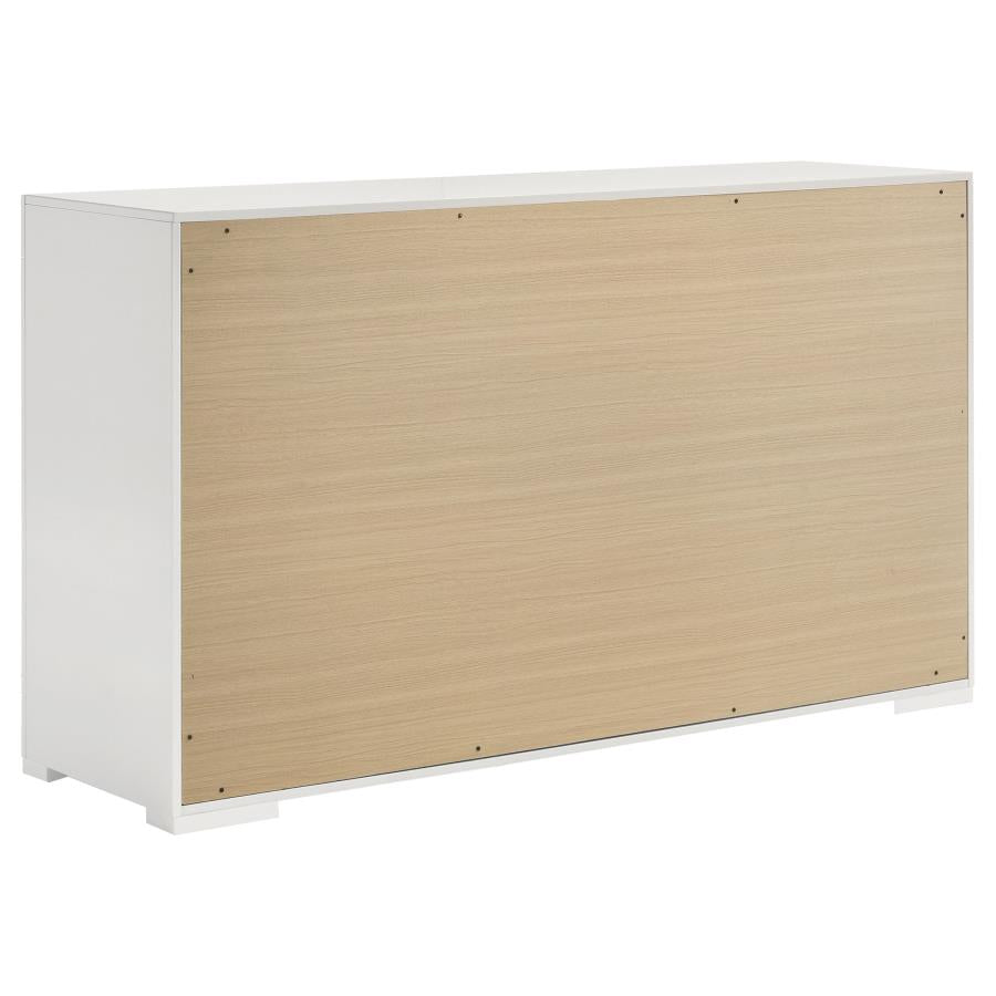 Ives 6-drawer Dresser Cabinet White High Gloss - 224943