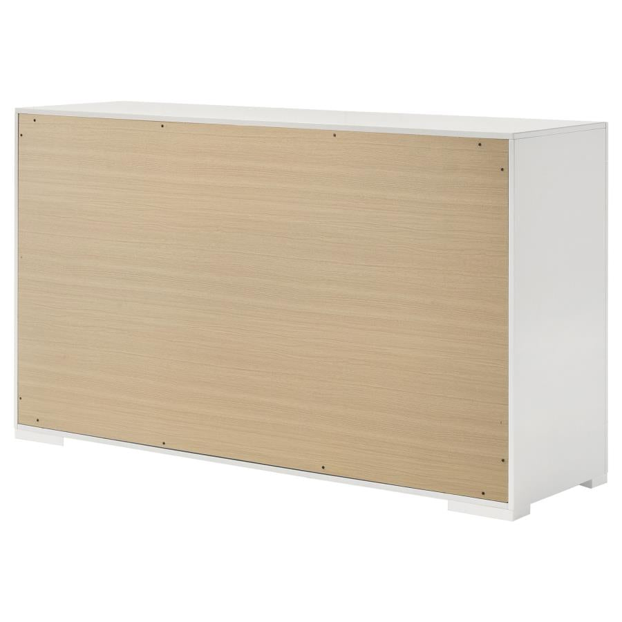 Ives 6-drawer Dresser Cabinet White High Gloss - 224943