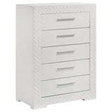 Ives 5-drawer Bedroom Chest of Drawers White High Gloss - 224945